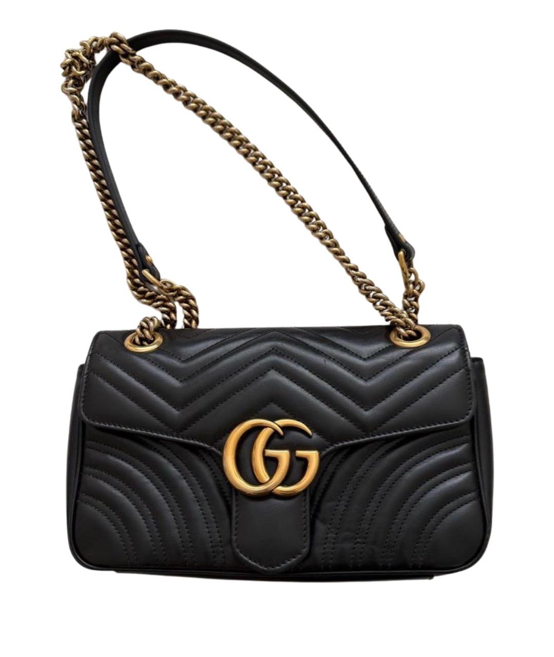 GUCCI Черная кожаная сумка через плечо, фото 1