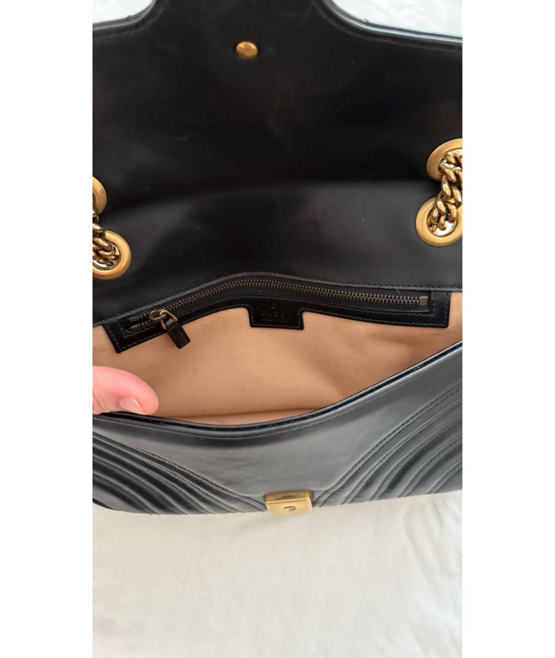 GUCCI Черная кожаная сумка через плечо, фото 4