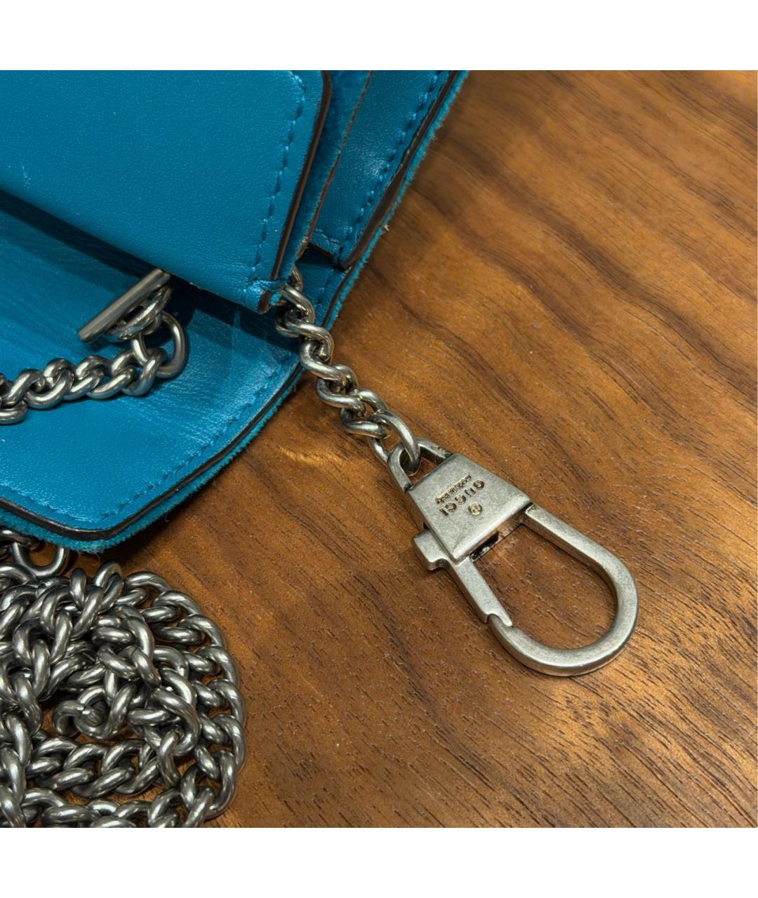 GUCCI Бирюзовая бархатная сумка через плечо, фото 6