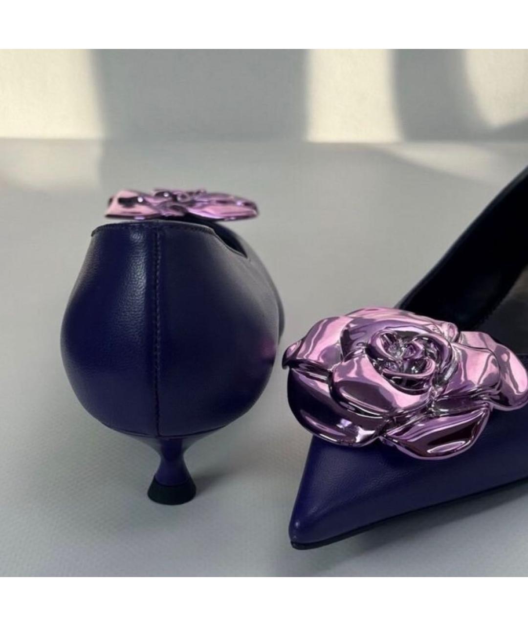 AGL Фиолетовые кожаные туфли, фото 4