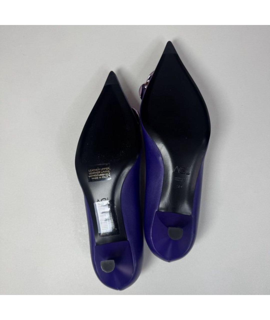 AGL Фиолетовые кожаные туфли, фото 6