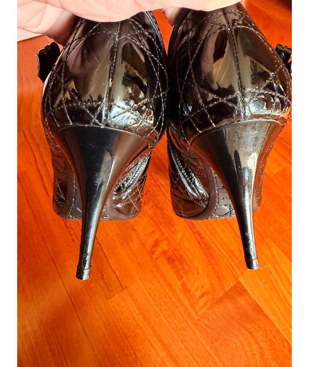 CHRISTIAN DIOR Черные ботильоны из лакированной кожи, фото 4