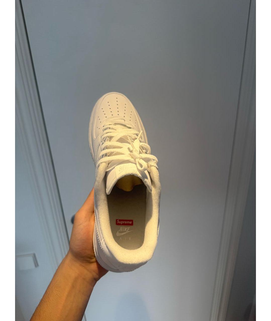 SUPREME Белые низкие кроссовки / кеды из искусственной кожи, фото 5
