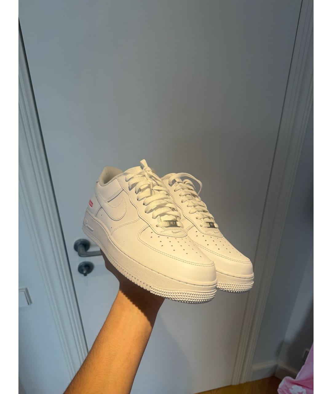 SUPREME Белые низкие кроссовки / кеды из искусственной кожи, фото 2