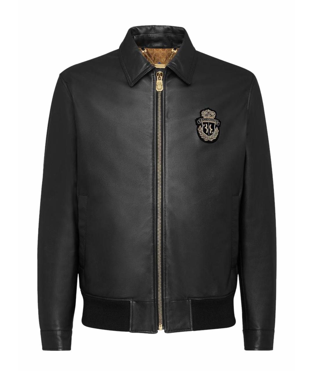 BILLIONAIRE Черная кожаная куртка, фото 1