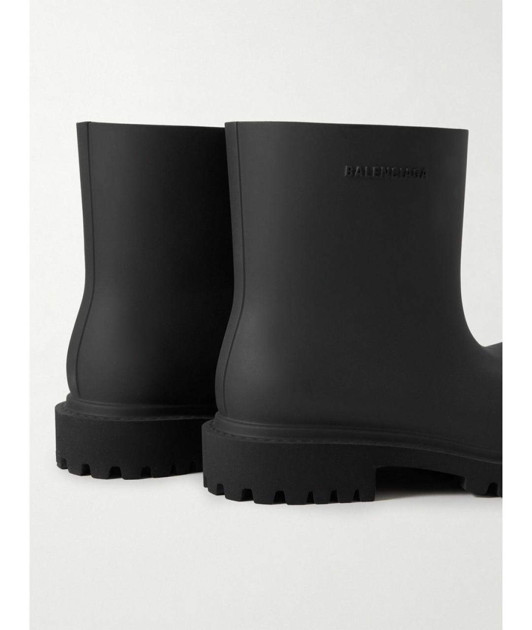BALENCIAGA Черные резиновые ботинки, фото 4