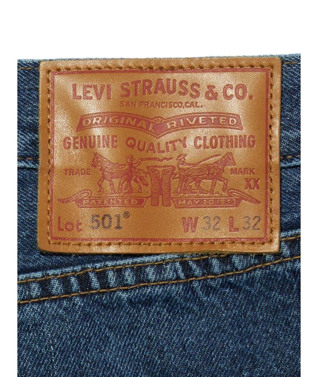LEVI'S Синие хлопковые прямые джинсы, фото 3
