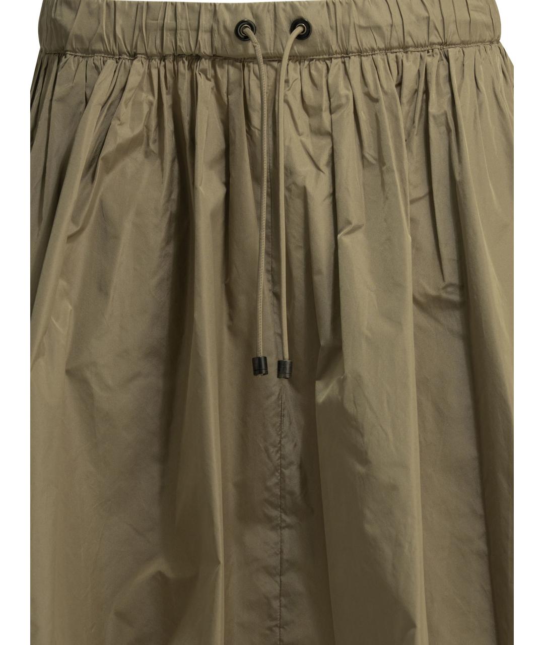 MAX MARA Бежевая полиэстеровая юбка миди, фото 3