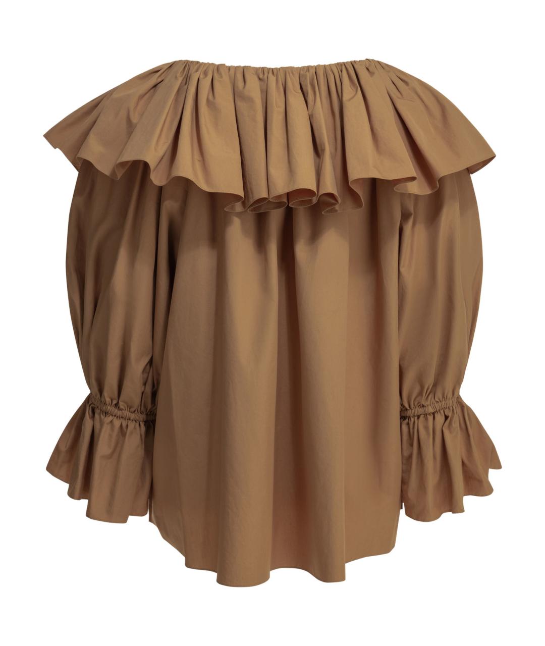 CHLOE Коричневая хлопковая блузы, фото 2