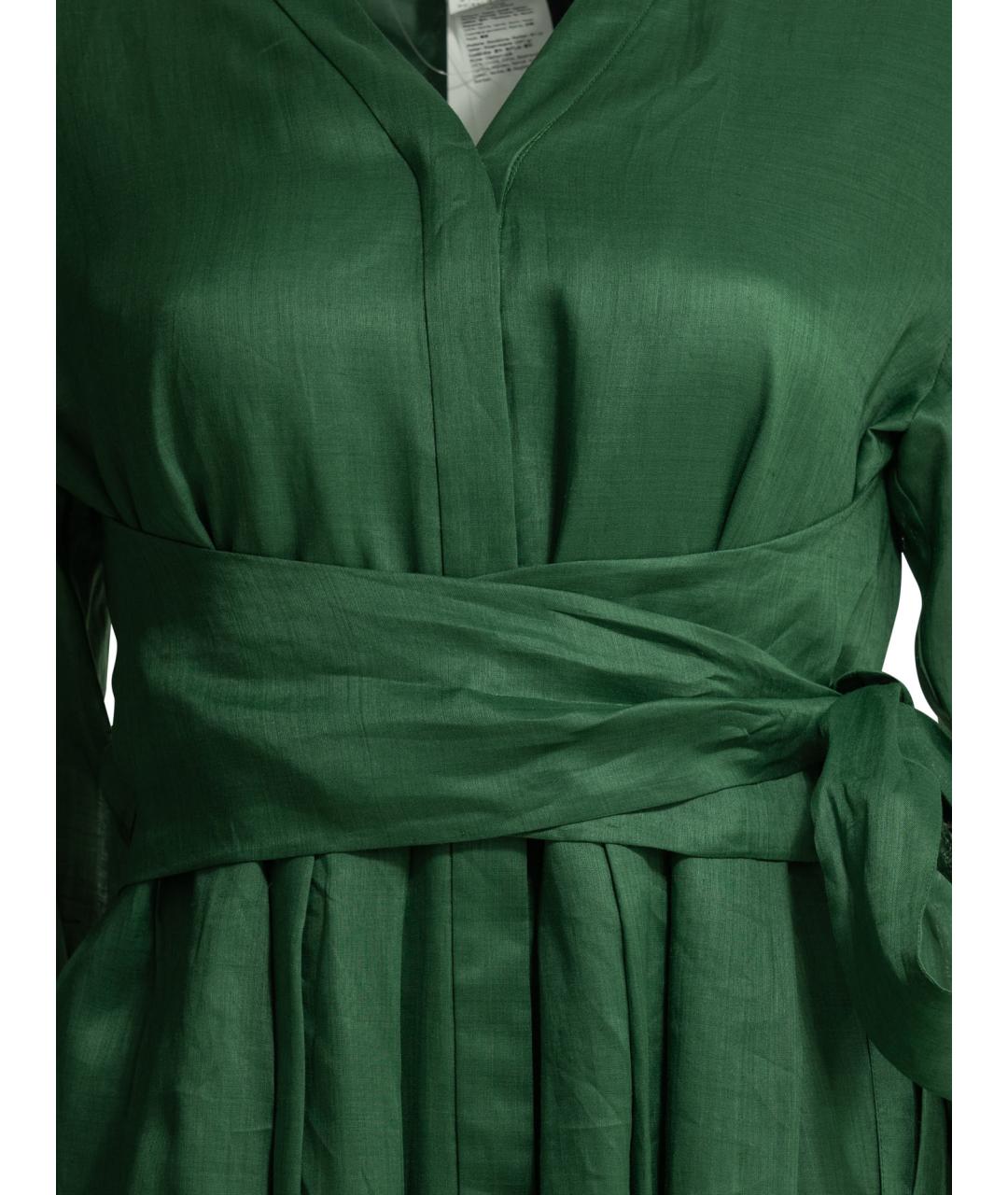 'S MAX MARA Зеленые хлопковое вечернее платье, фото 3