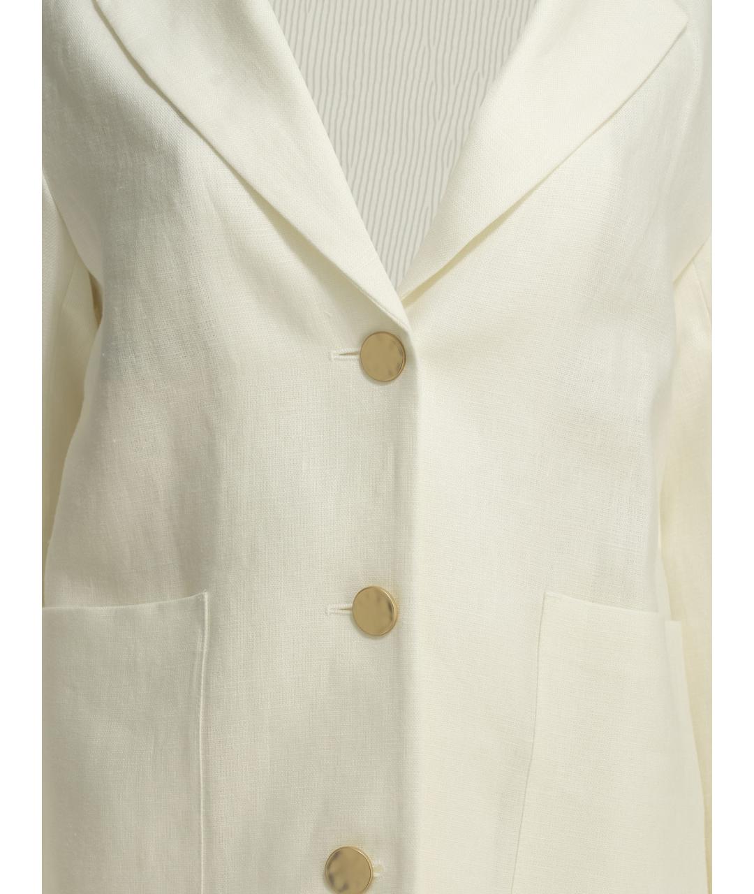 'S MAX MARA Белый льняной жакет/пиджак, фото 3