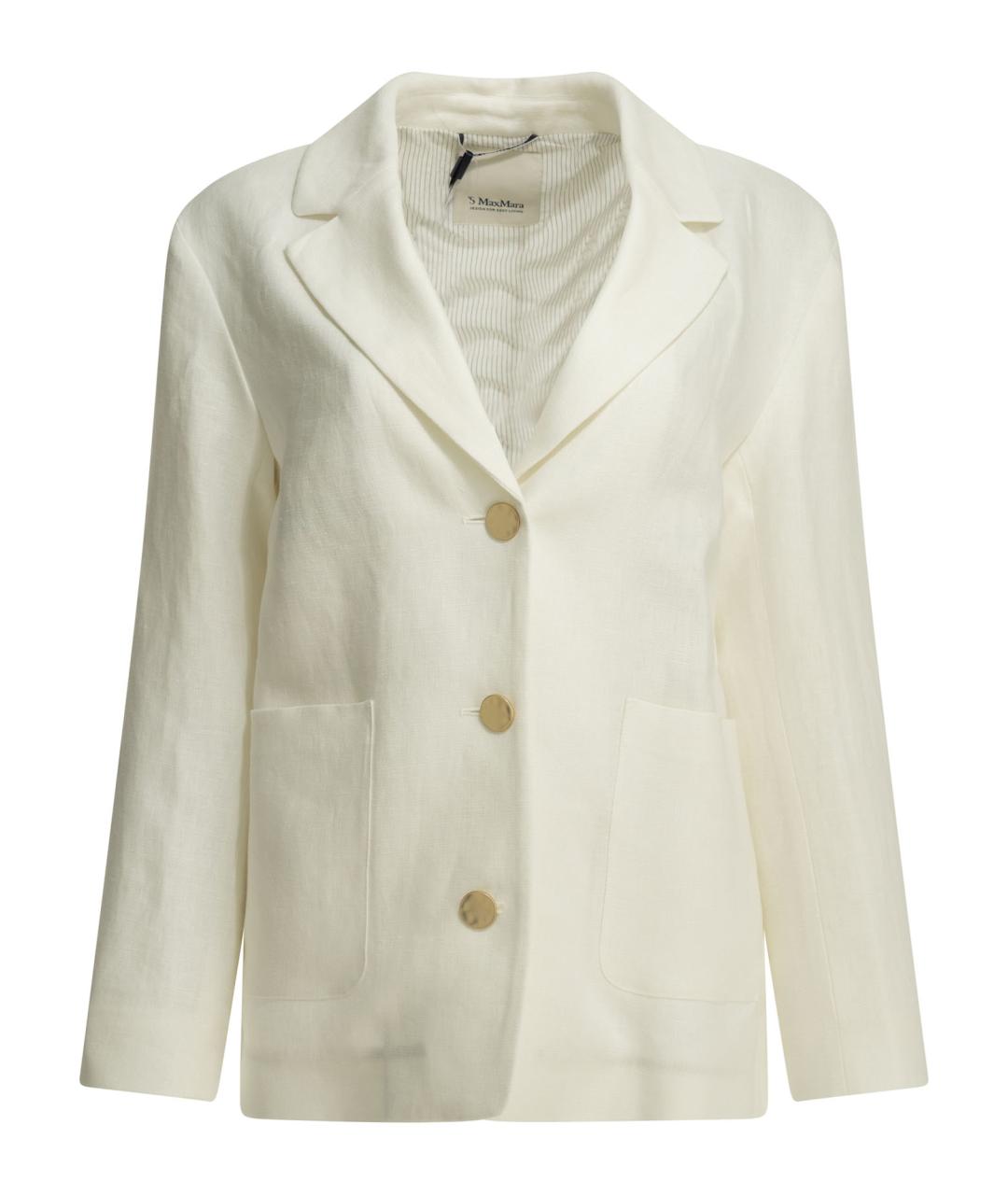 'S MAX MARA Белый льняной жакет/пиджак, фото 1