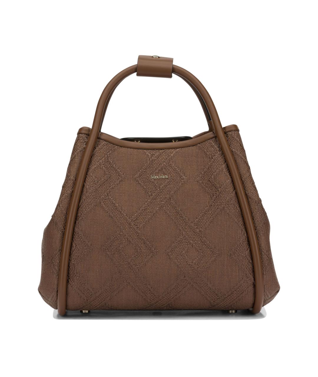 MAX MARA Коричневая тканевая сумка тоут, фото 1