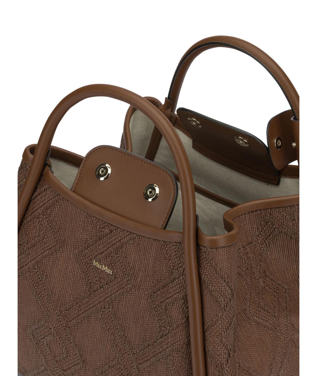 MAX MARA Коричневая тканевая сумка тоут, фото 5