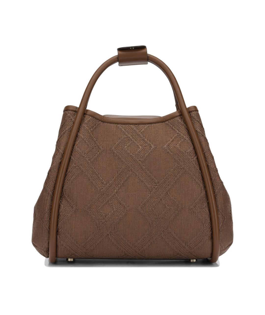 MAX MARA Коричневая тканевая сумка тоут, фото 3