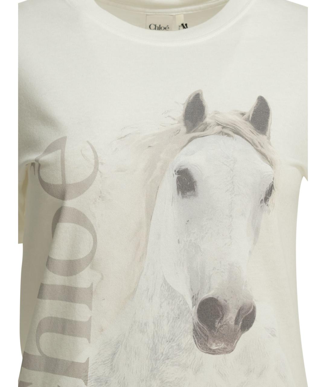 CHLOE Белая хлопковая футболка, фото 3