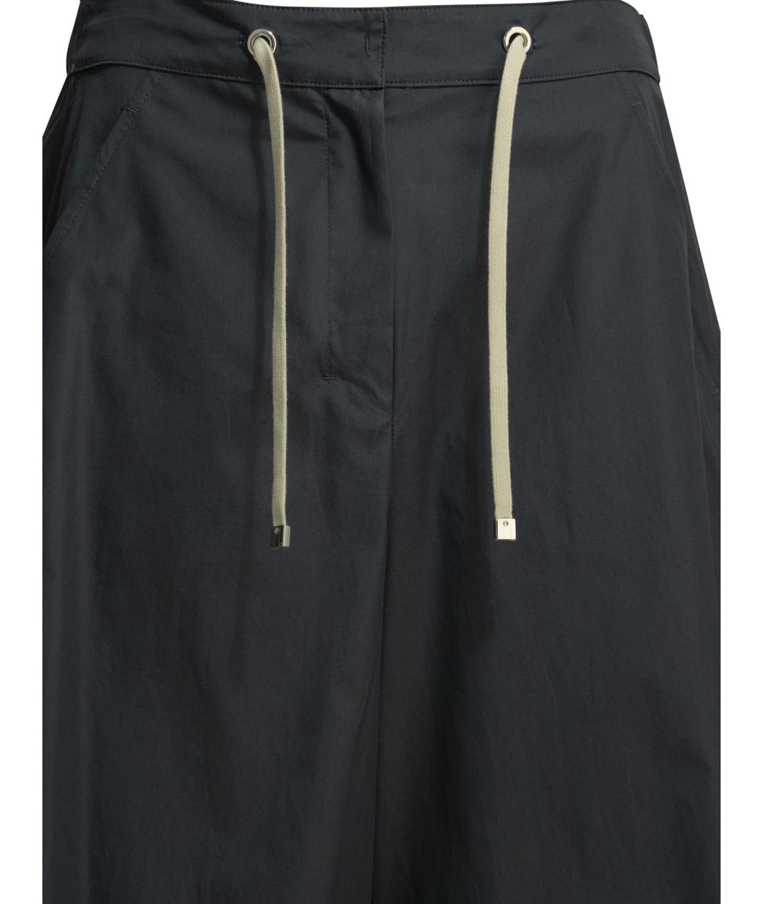 'S MAX MARA Темно-синие хлопковые брюки широкие, фото 3