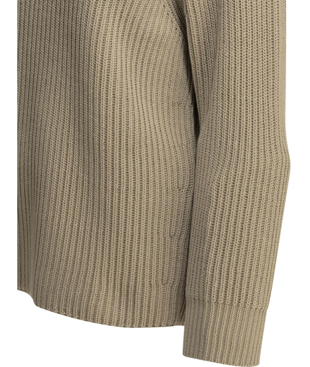 MAX MARA Бежевый хлопковый джемпер / свитер, фото 4