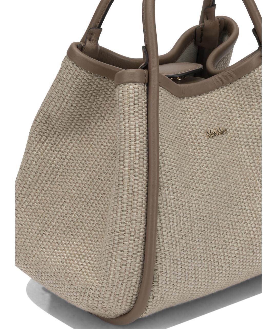 MAX MARA Бежевая пелетеная сумка тоут, фото 4