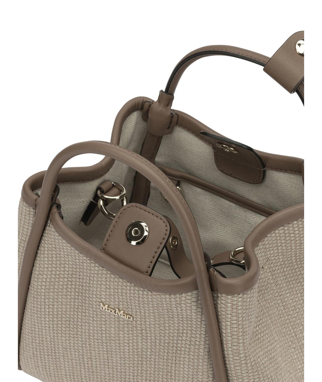MAX MARA Бежевая пелетеная сумка тоут, фото 5