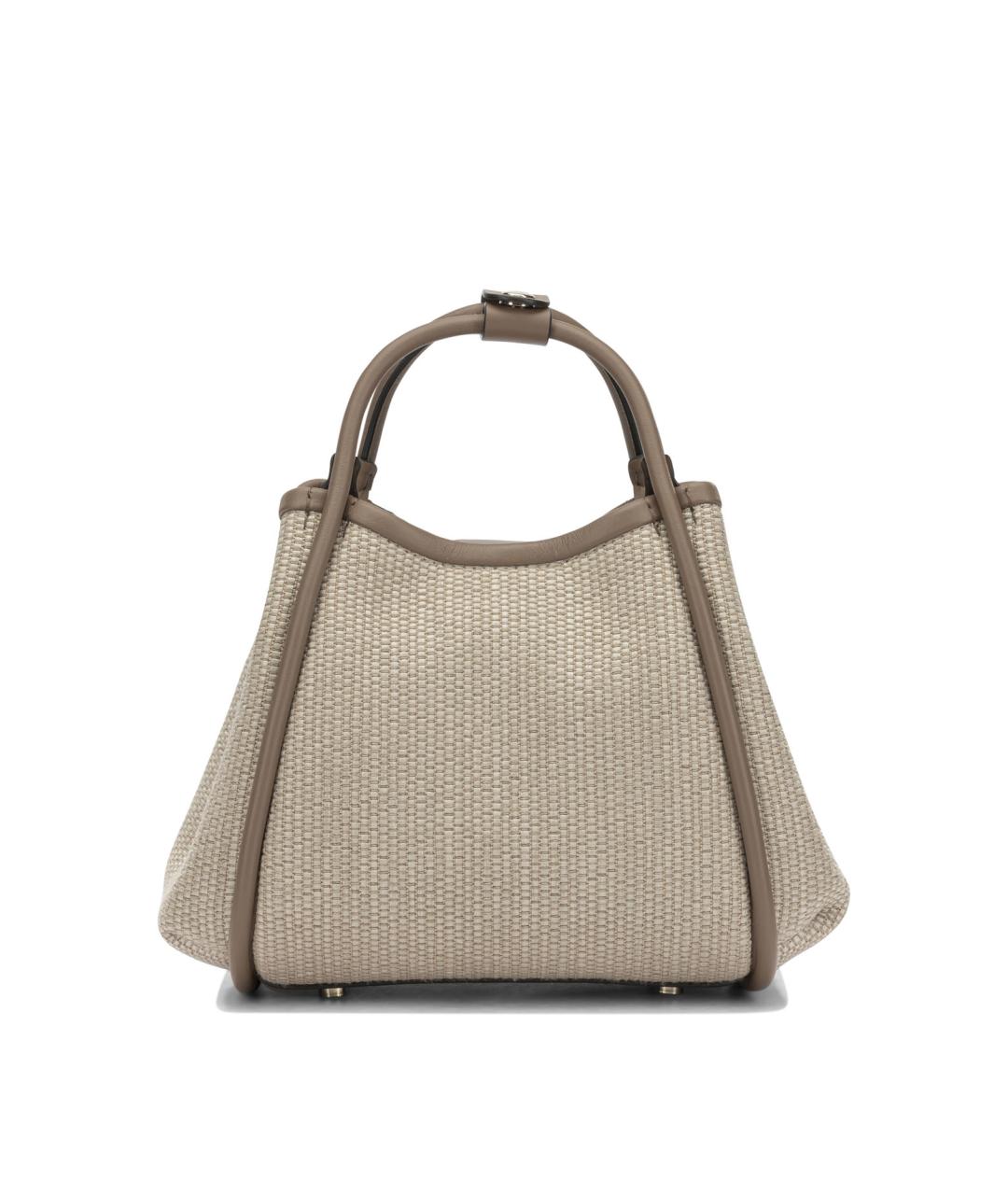 MAX MARA Бежевая пелетеная сумка тоут, фото 3