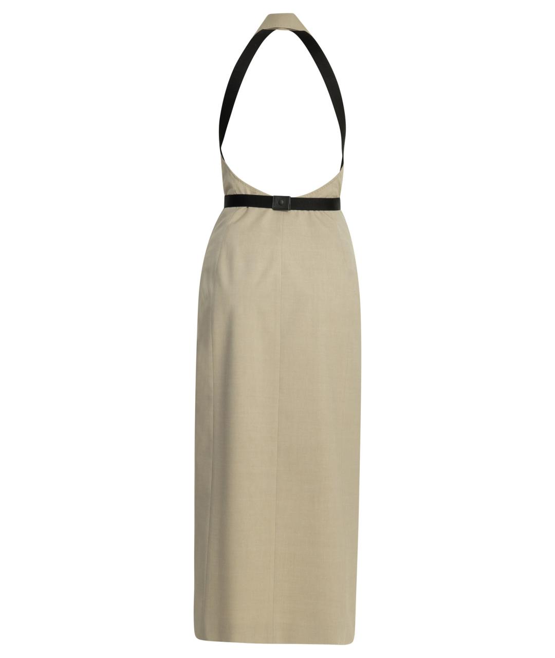 MAX MARA Бежевое хлопковое повседневное платье, фото 2