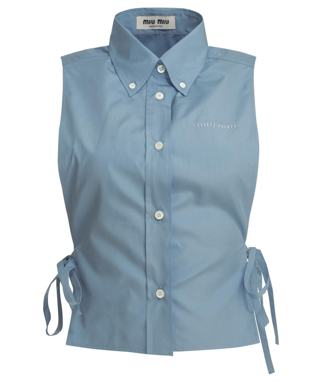 MIU MIU Голубая хлопковая рубашка, фото 1