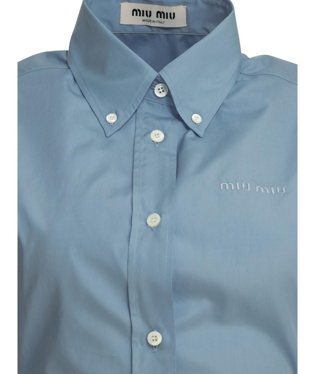 MIU MIU Голубая хлопковая рубашка, фото 3