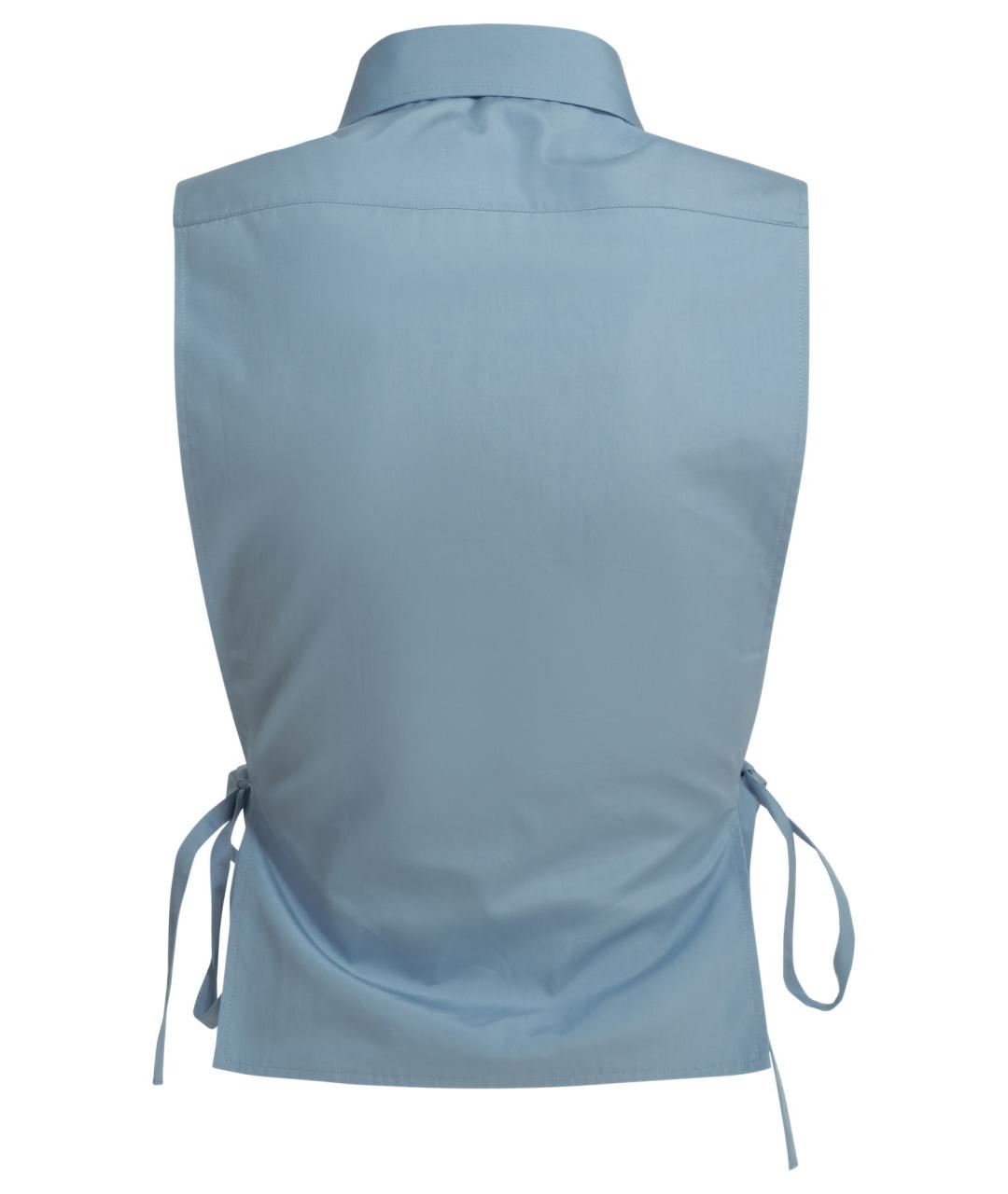 MIU MIU Голубая хлопковая рубашка, фото 2