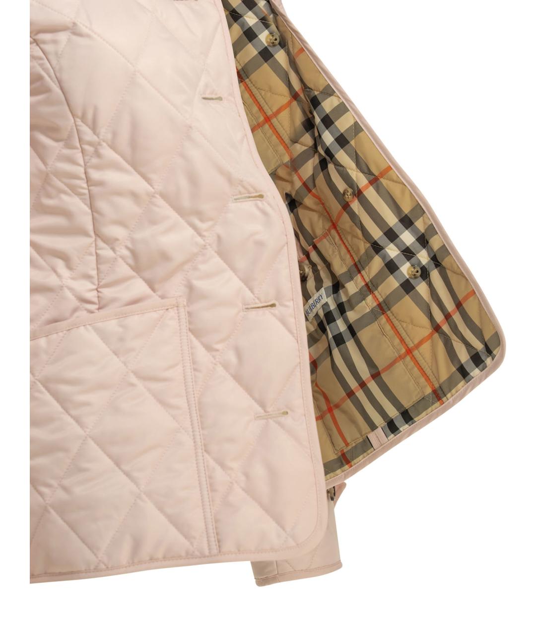 BURBERRY Розовая полиэстеровая куртка, фото 4