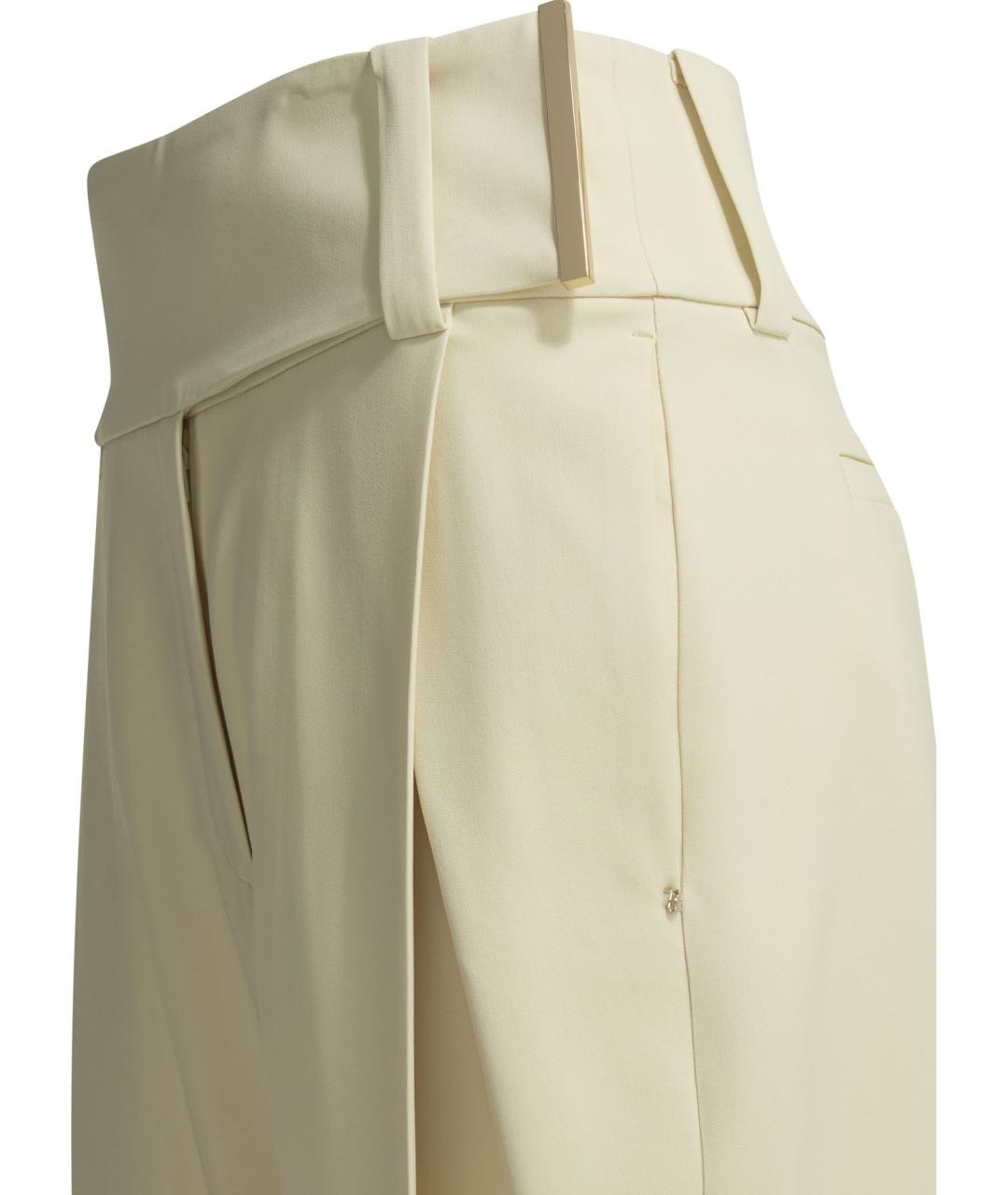 SPORTMAX Белые вискозные прямые брюки, фото 4