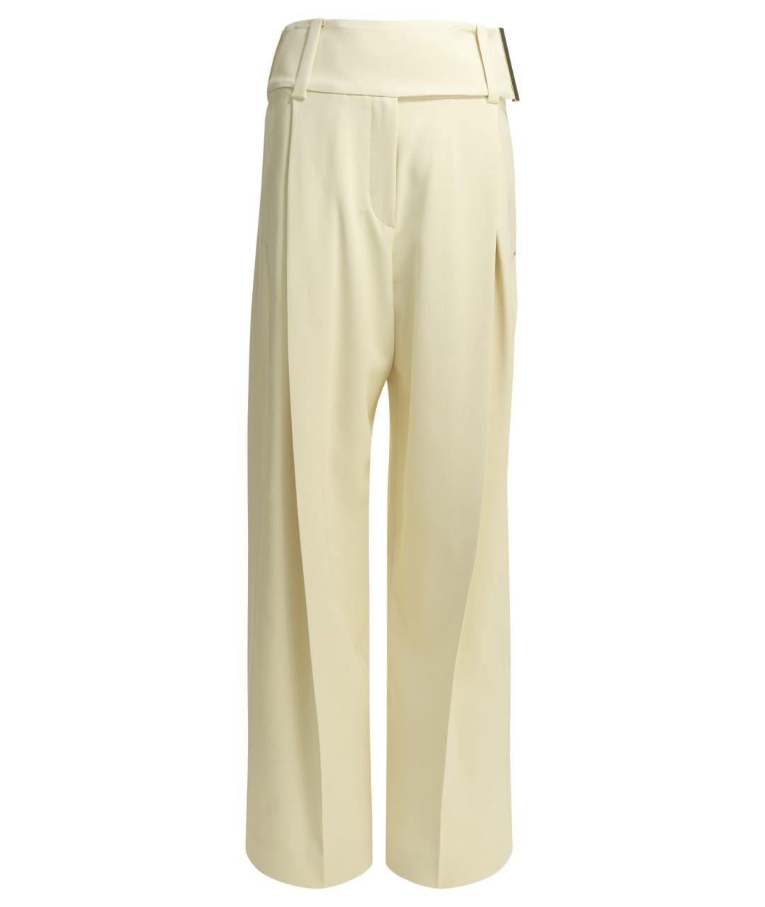 SPORTMAX Белые вискозные прямые брюки, фото 1