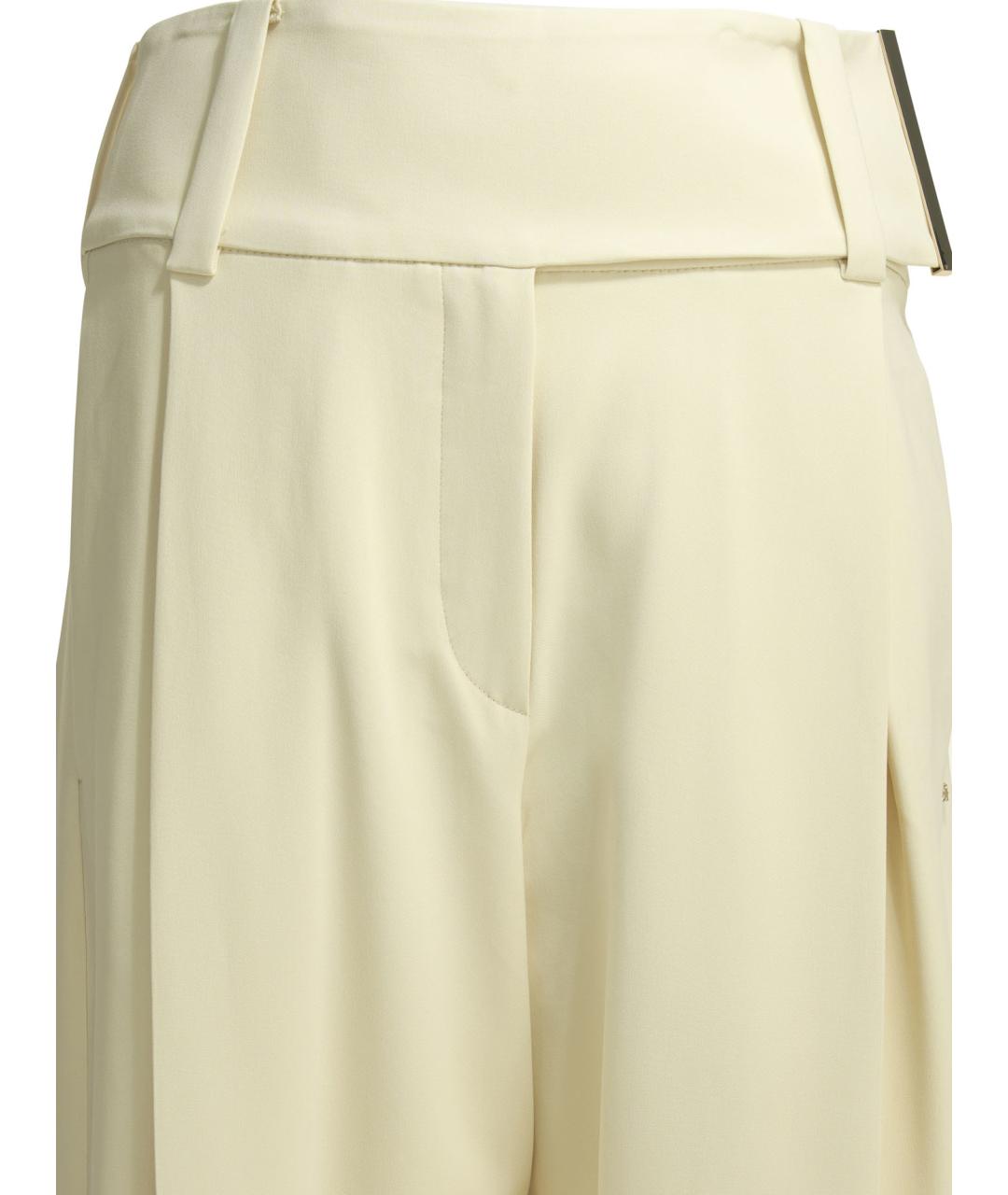 SPORTMAX Белые вискозные прямые брюки, фото 3