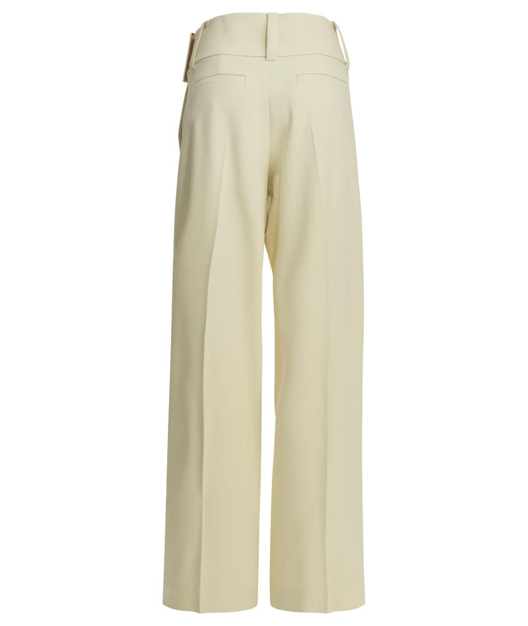 SPORTMAX Белые вискозные прямые брюки, фото 2