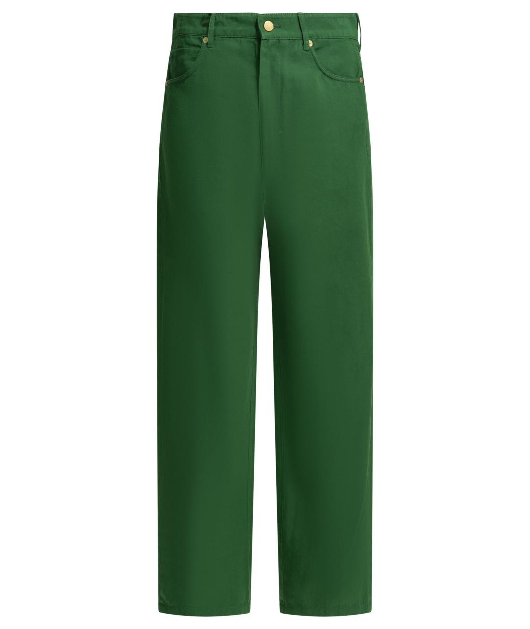 'S MAX MARA Зеленые хлопковые прямые брюки, фото 1