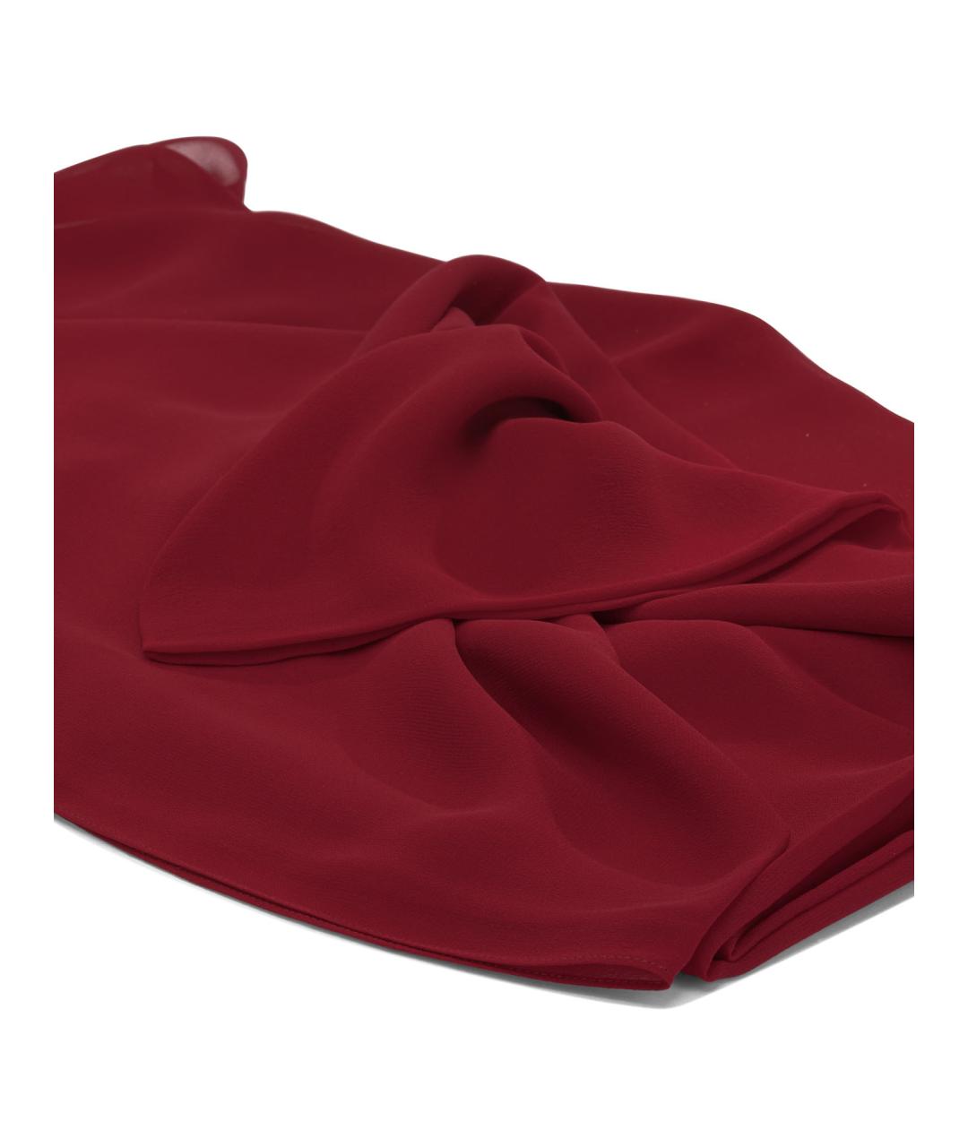 MAX MARA Красный шелковый шарф, фото 2