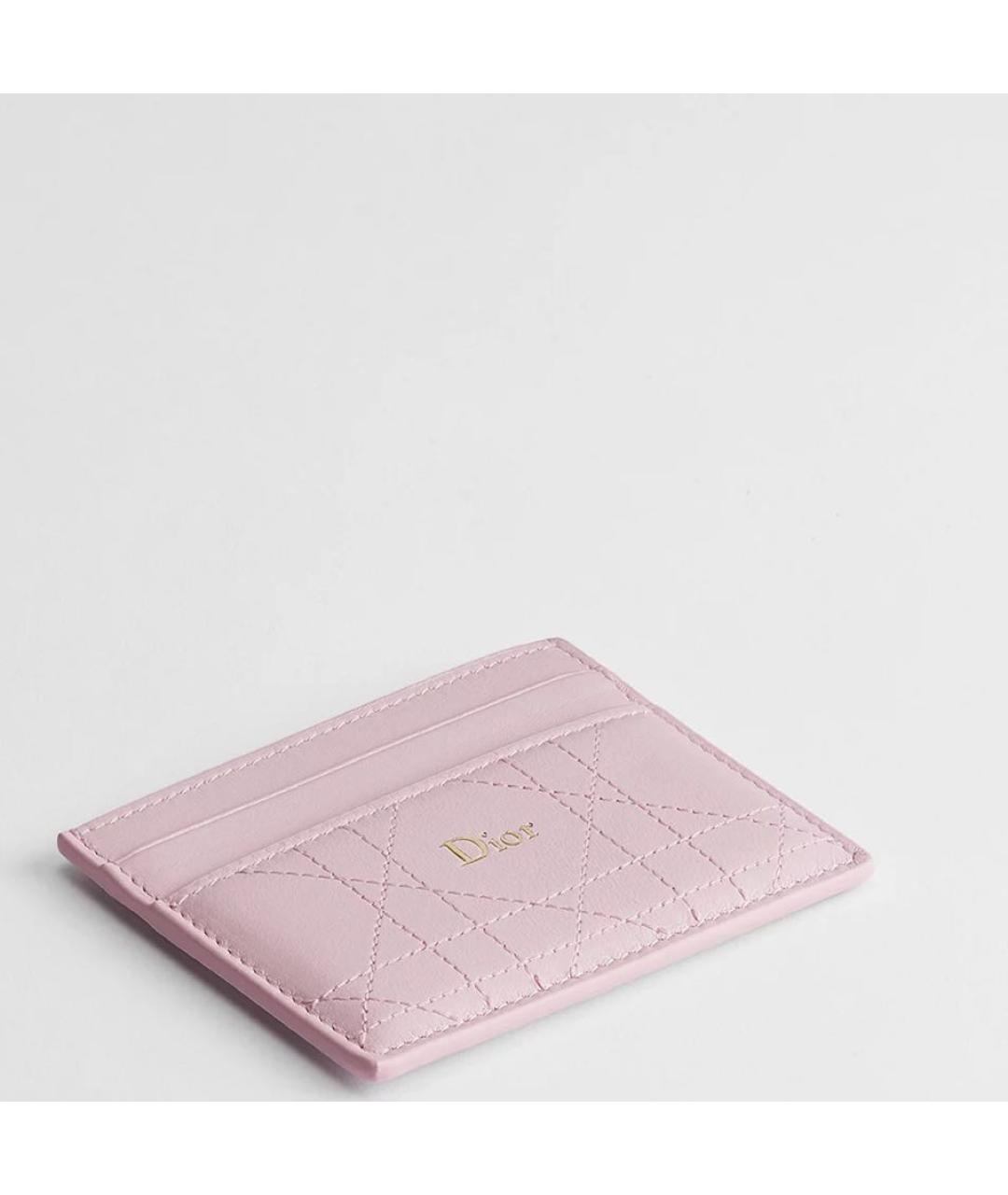 CHRISTIAN DIOR Розовый кожаный кардхолдер, фото 2