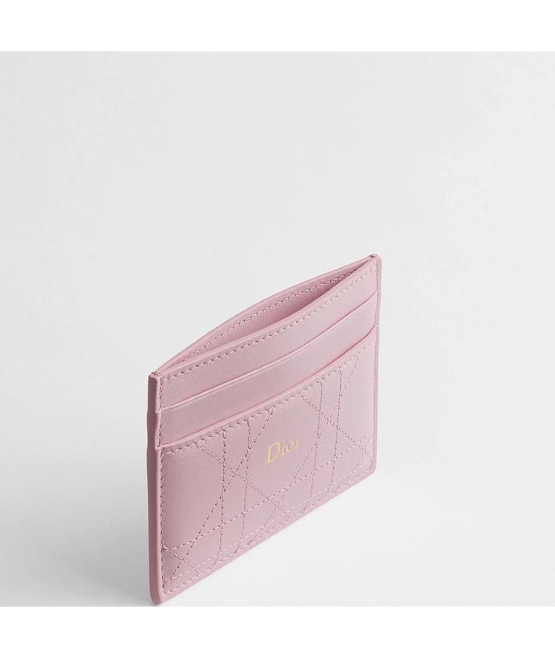 CHRISTIAN DIOR Розовый кожаный кардхолдер, фото 3