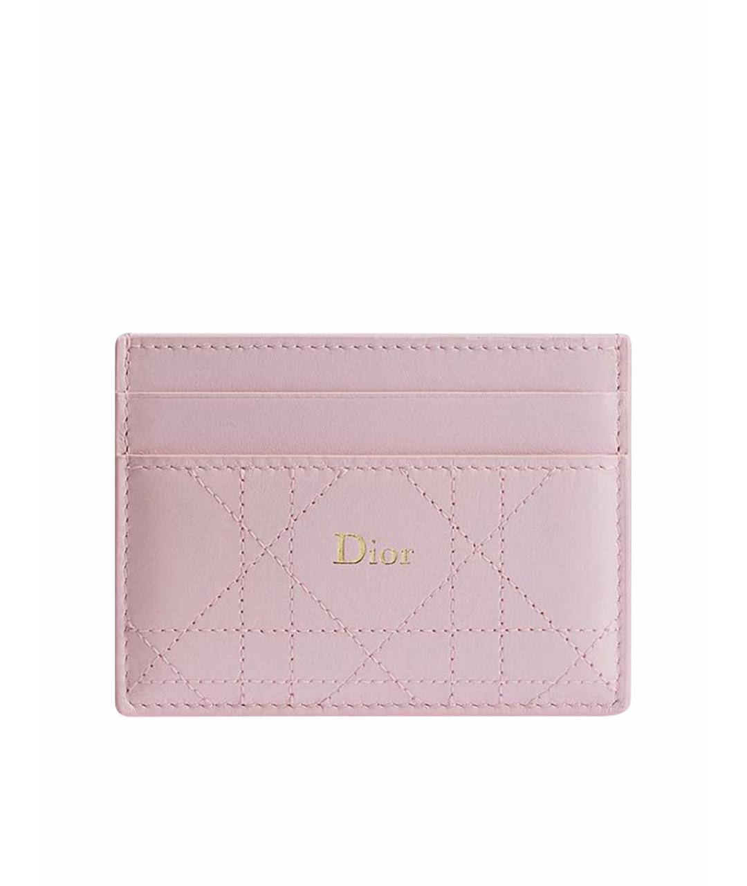 CHRISTIAN DIOR Розовый кожаный кардхолдер, фото 1