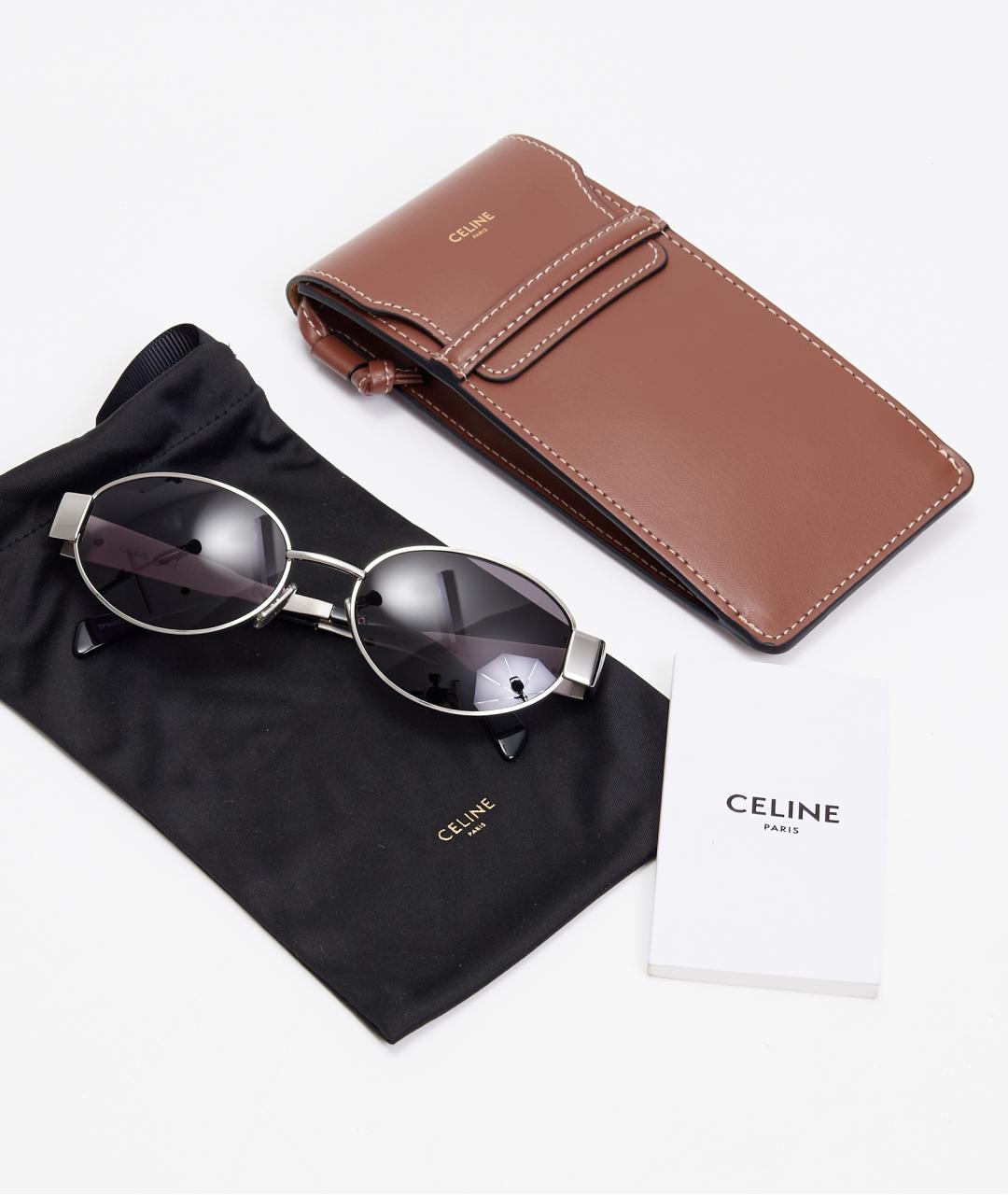 CELINE Серые металлические солнцезащитные очки, фото 6