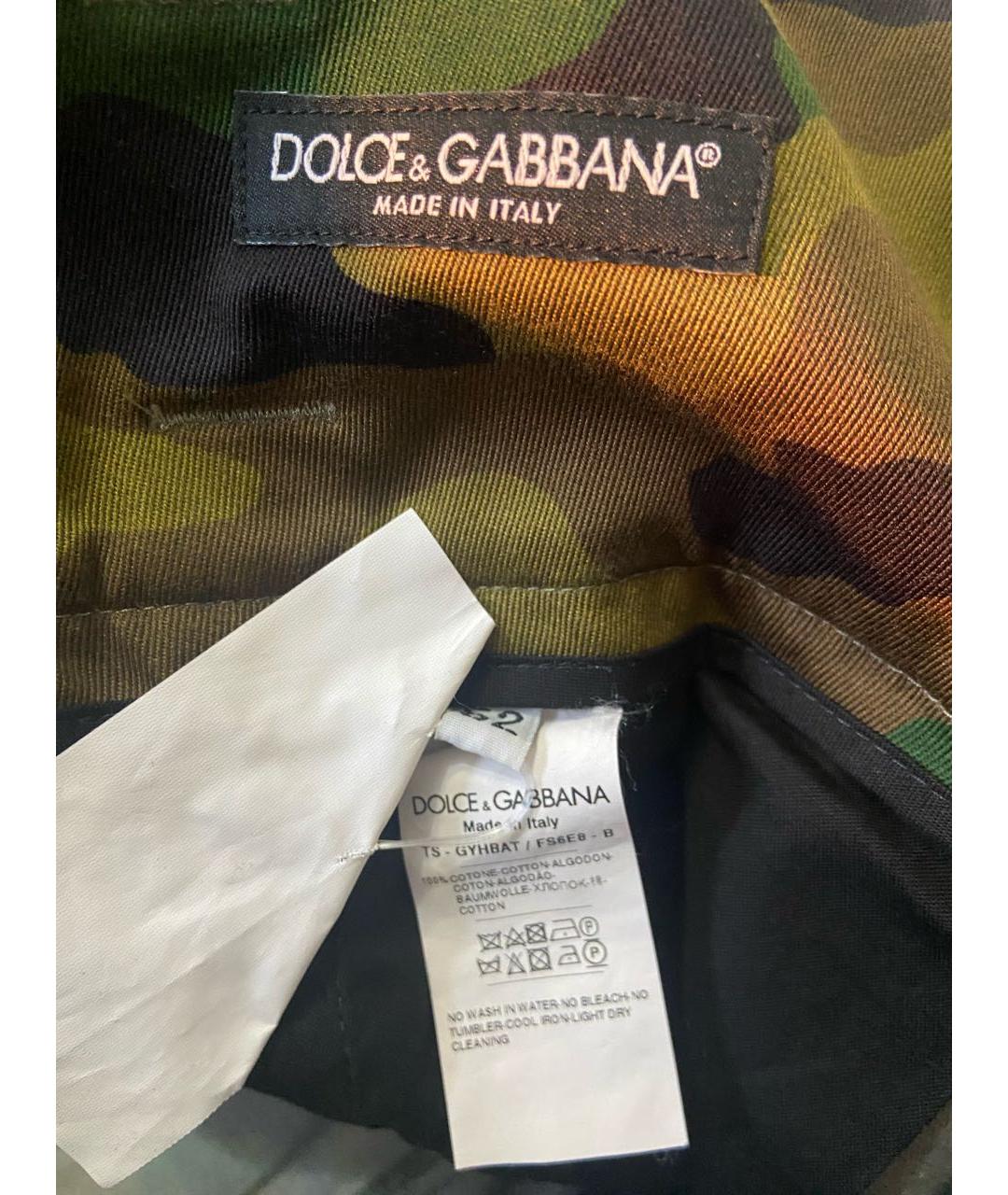 DOLCE&GABBANA Хаки хлопковые повседневные брюки, фото 4