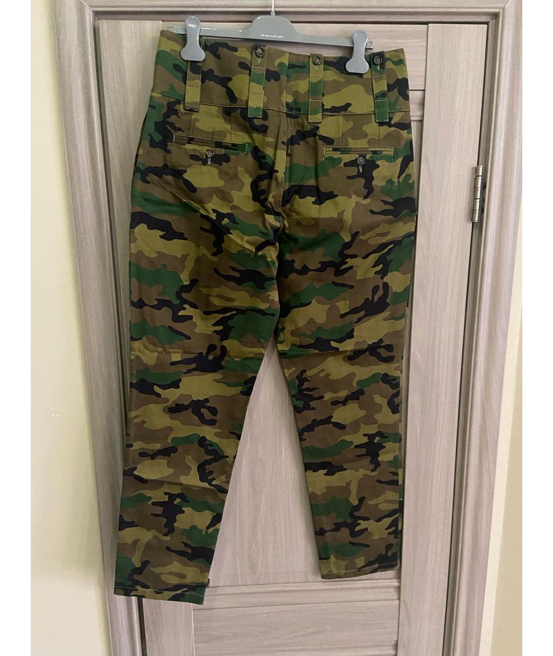 DOLCE&GABBANA Хаки хлопковые повседневные брюки, фото 2