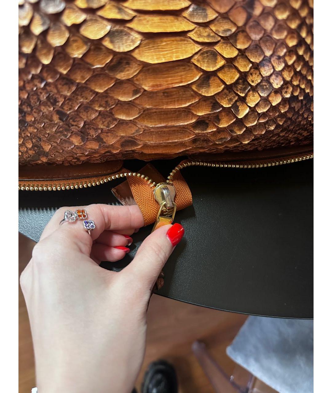 CHLOE Коричневая сумка тоут из экзотической кожи, фото 7