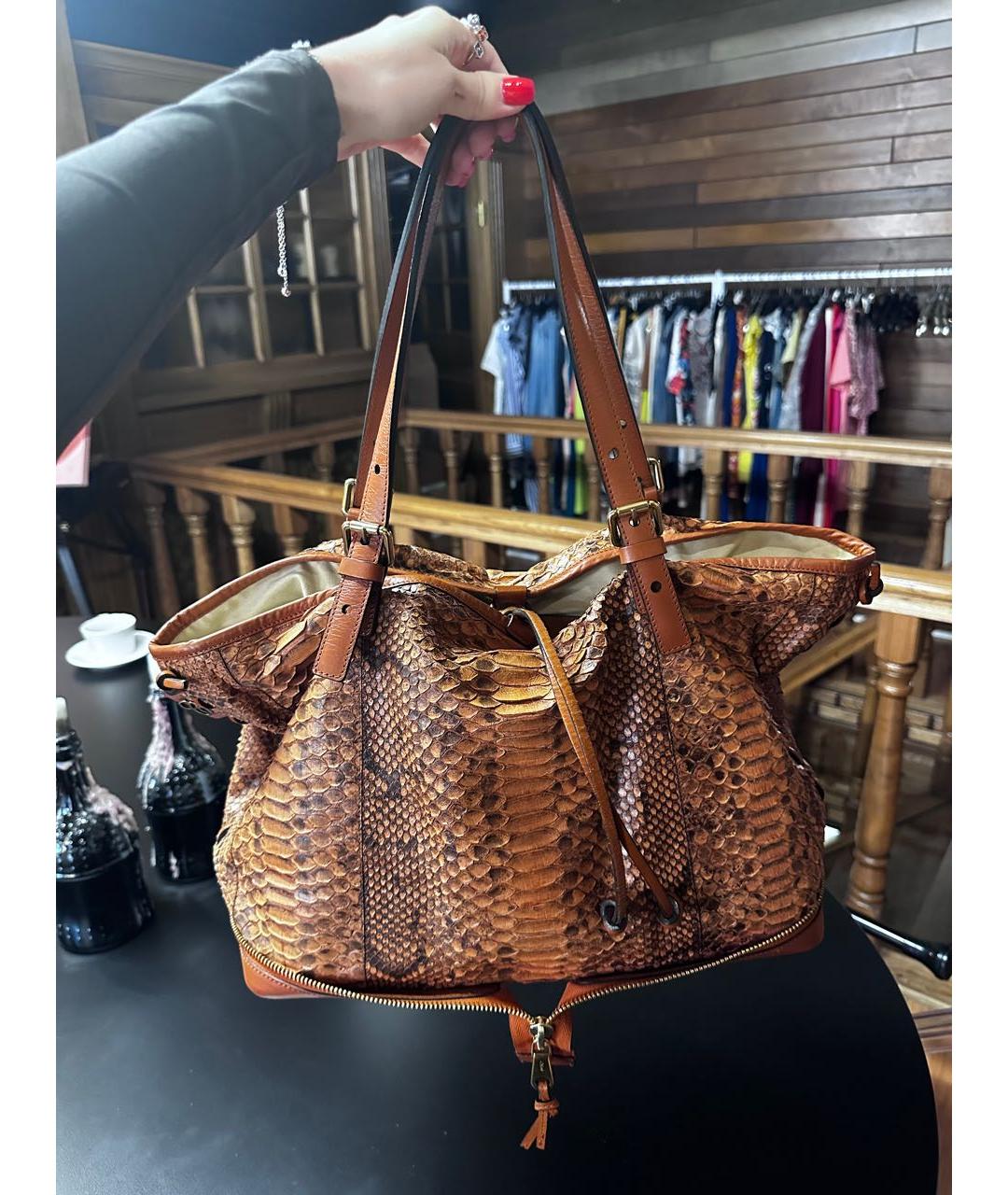 CHLOE Коричневая сумка тоут из экзотической кожи, фото 9