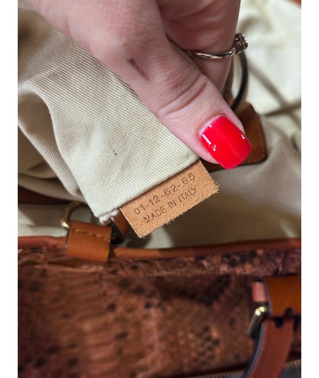 CHLOE Коричневая сумка тоут из экзотической кожи, фото 6