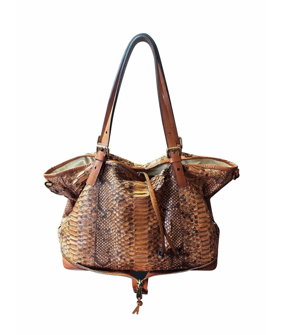 CHLOE Коричневая сумка тоут из экзотической кожи, фото 1