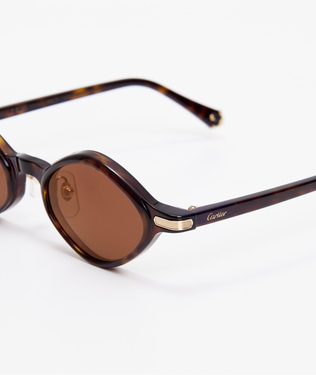 CARTIER Коричневые пластиковые солнцезащитные очки, фото 4