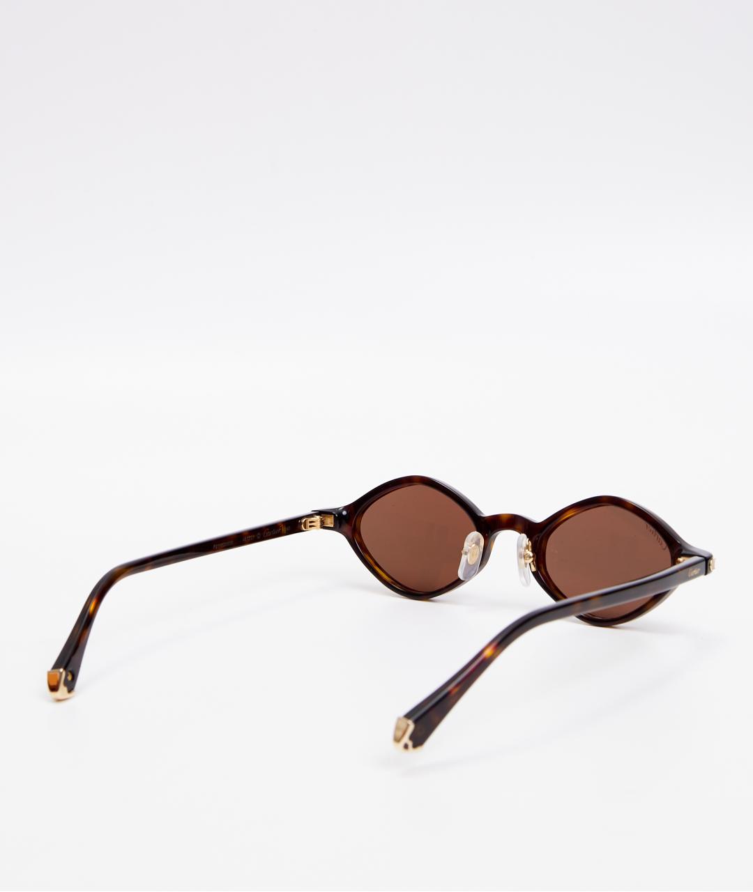 CARTIER Коричневые пластиковые солнцезащитные очки, фото 3