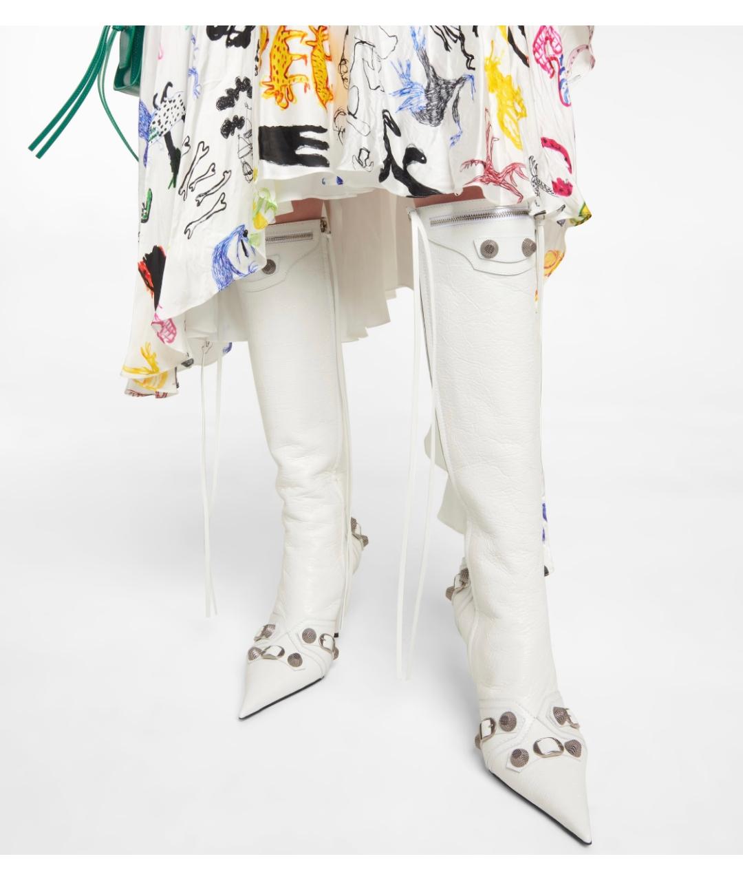 BALENCIAGA Белые кожаные сапоги, фото 6