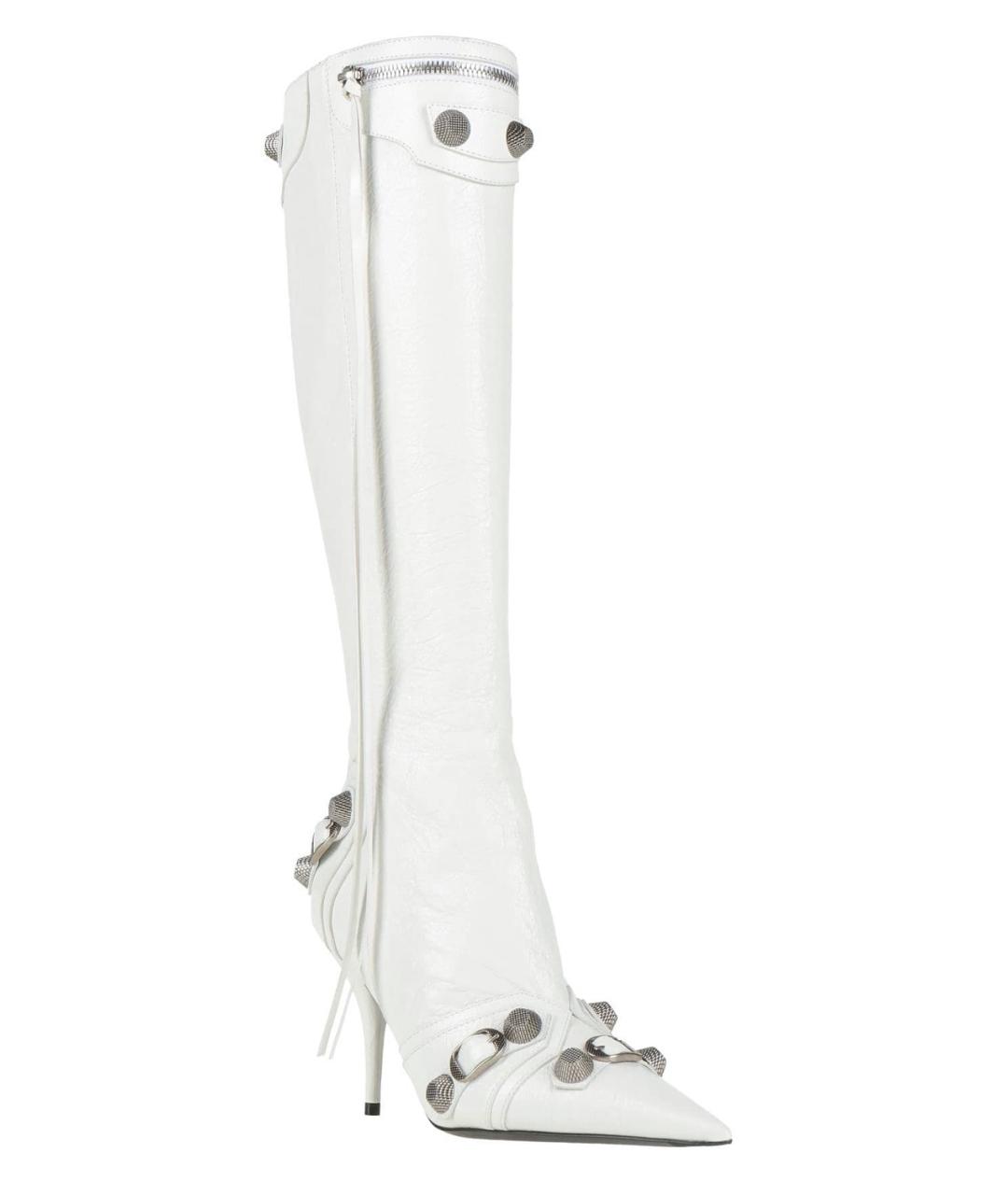 BALENCIAGA Белые кожаные сапоги, фото 2